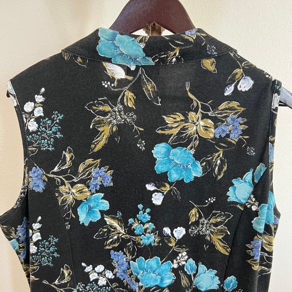 Chelsea Studio Size 18W Floral Knit Sleeveless Button Front Collar Shirt Dress - Picture 5 of 10